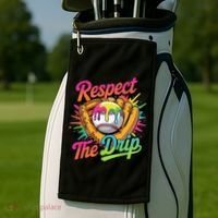 Baseball Drip Home Plate Ice Cream Respect The Drip Golf Towel thumb 2