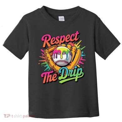 Baseball Drip Home Plate Ice Cream Respect The Drip Toddler T-Shirt