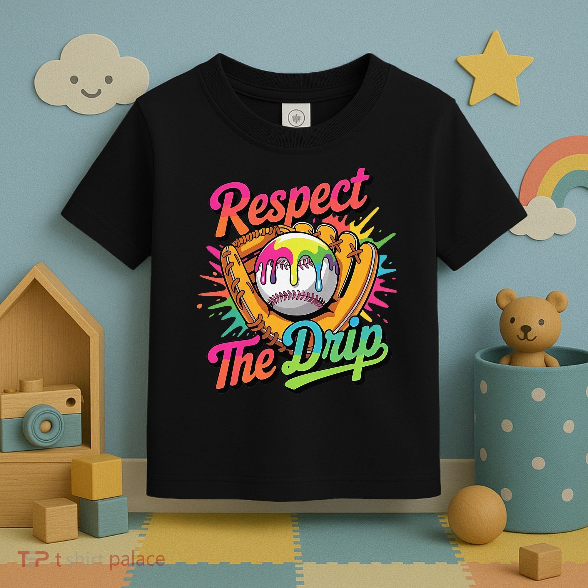 Baseball Drip Home Plate Ice Cream Respect The Drip Toddler T-Shirt