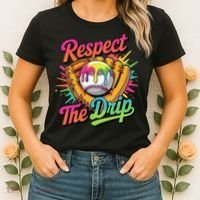 Baseball Drip Home Plate Ice Cream Respect The Drip Women's T-Shirt thumb 2