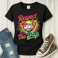 Baseball Drip Home Plate Ice Cream Respect The Drip Women's T-Shirt thumb 3