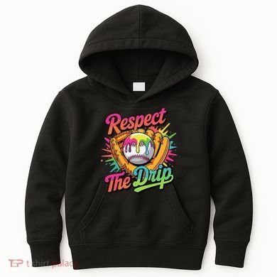 Baseball Drip Home Plate Ice Cream Respect The Drip Kids Hoodie