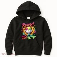 Baseball Drip Home Plate Ice Cream Respect The Drip Kids Hoodie thumb 0
