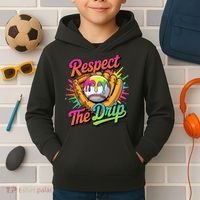Baseball Drip Home Plate Ice Cream Respect The Drip Kids Hoodie thumb 2