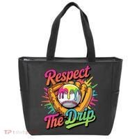 Baseball Drip Home Plate Ice Cream Respect The Drip Tote Bag thumb 0