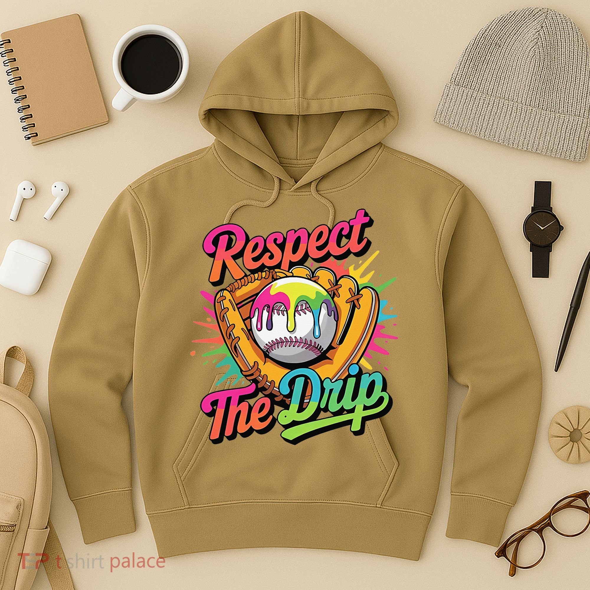 Baseball Drip Home Plate Ice Cream Respect The Drip Hoodie