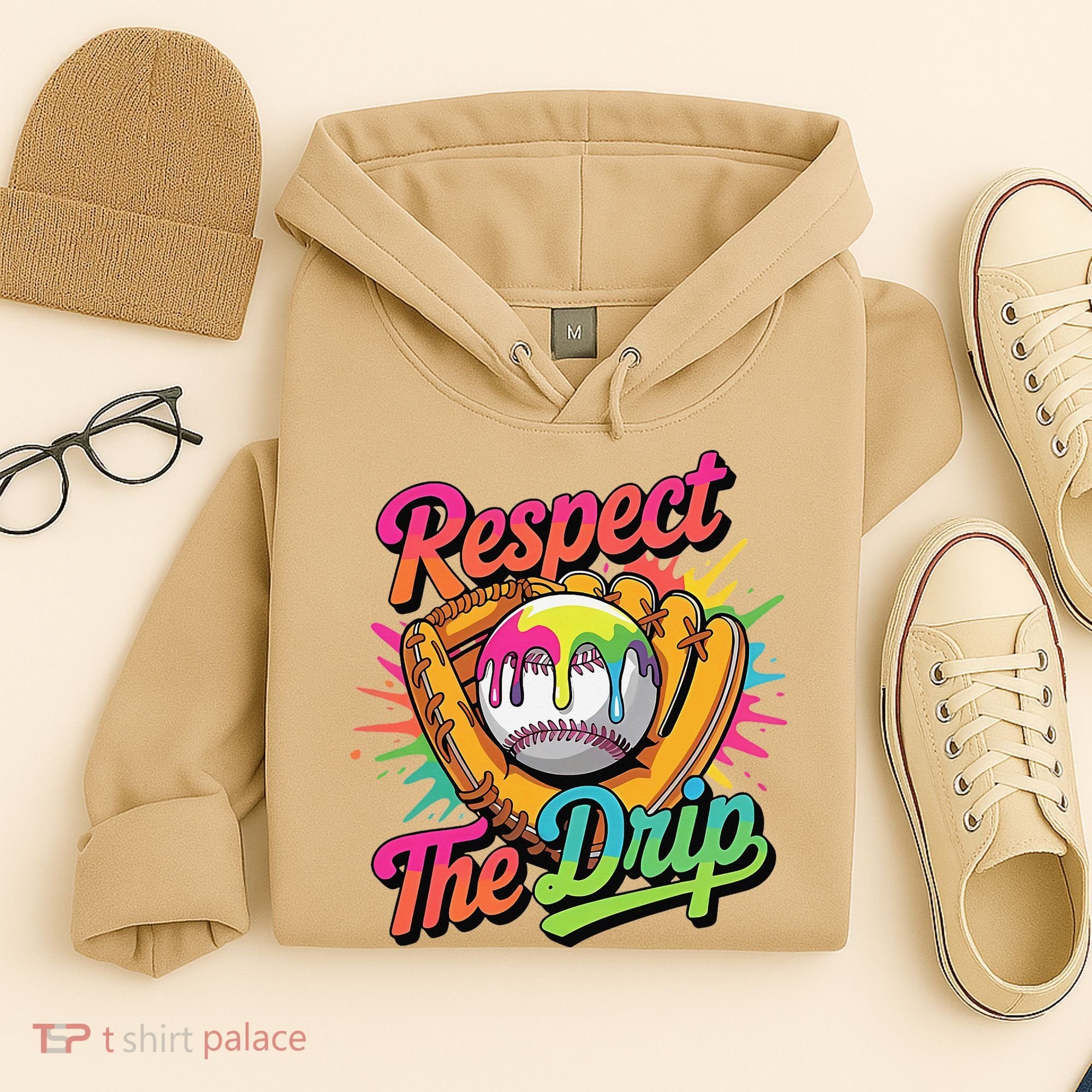 Baseball Drip Home Plate Ice Cream Respect The Drip Hoodie