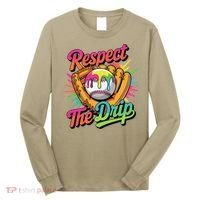 Baseball Drip Home Plate Ice Cream Respect The Drip Long Sleeve Shirt thumb 0