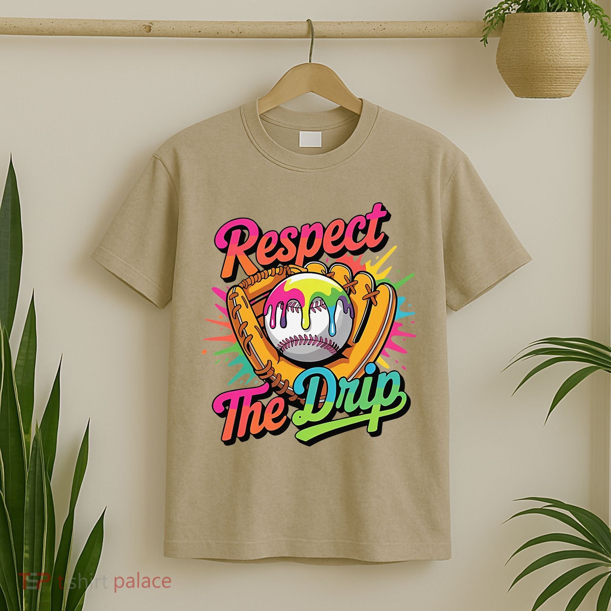Baseball Drip Home Plate Ice Cream Respect The Drip T-Shirt