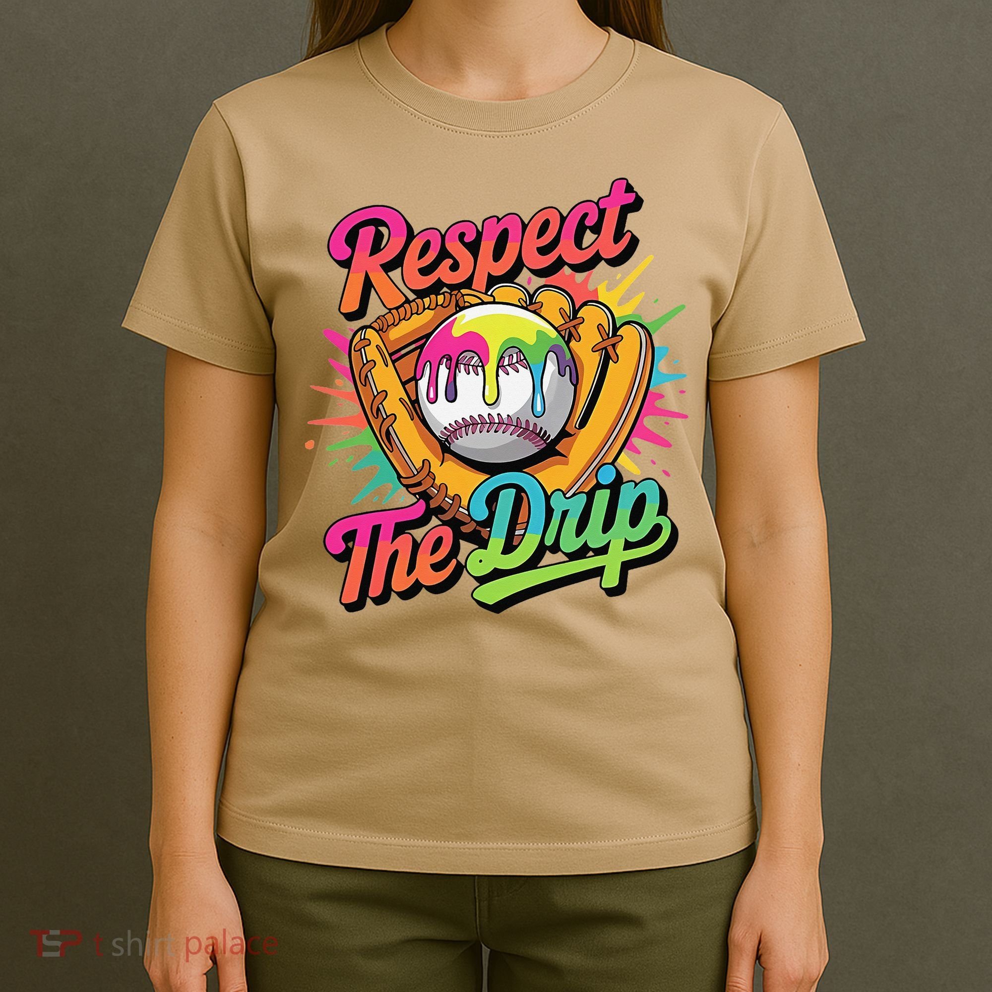 Baseball Drip Home Plate Ice Cream Respect The Drip T-Shirt