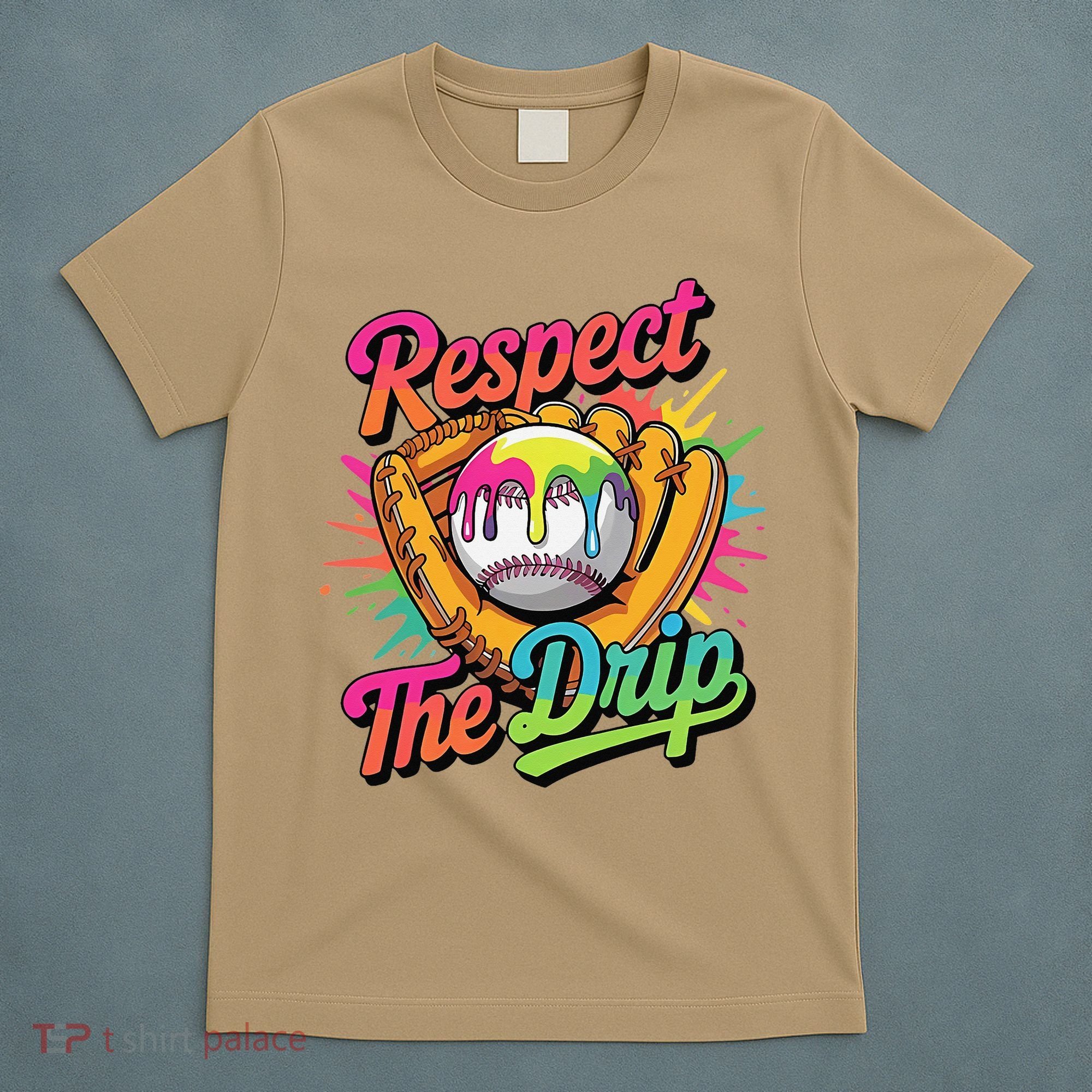 Baseball Drip Home Plate Ice Cream Respect The Drip T-Shirt