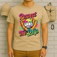 Baseball Drip Home Plate Ice Cream Respect The Drip T-Shirt thumb 6