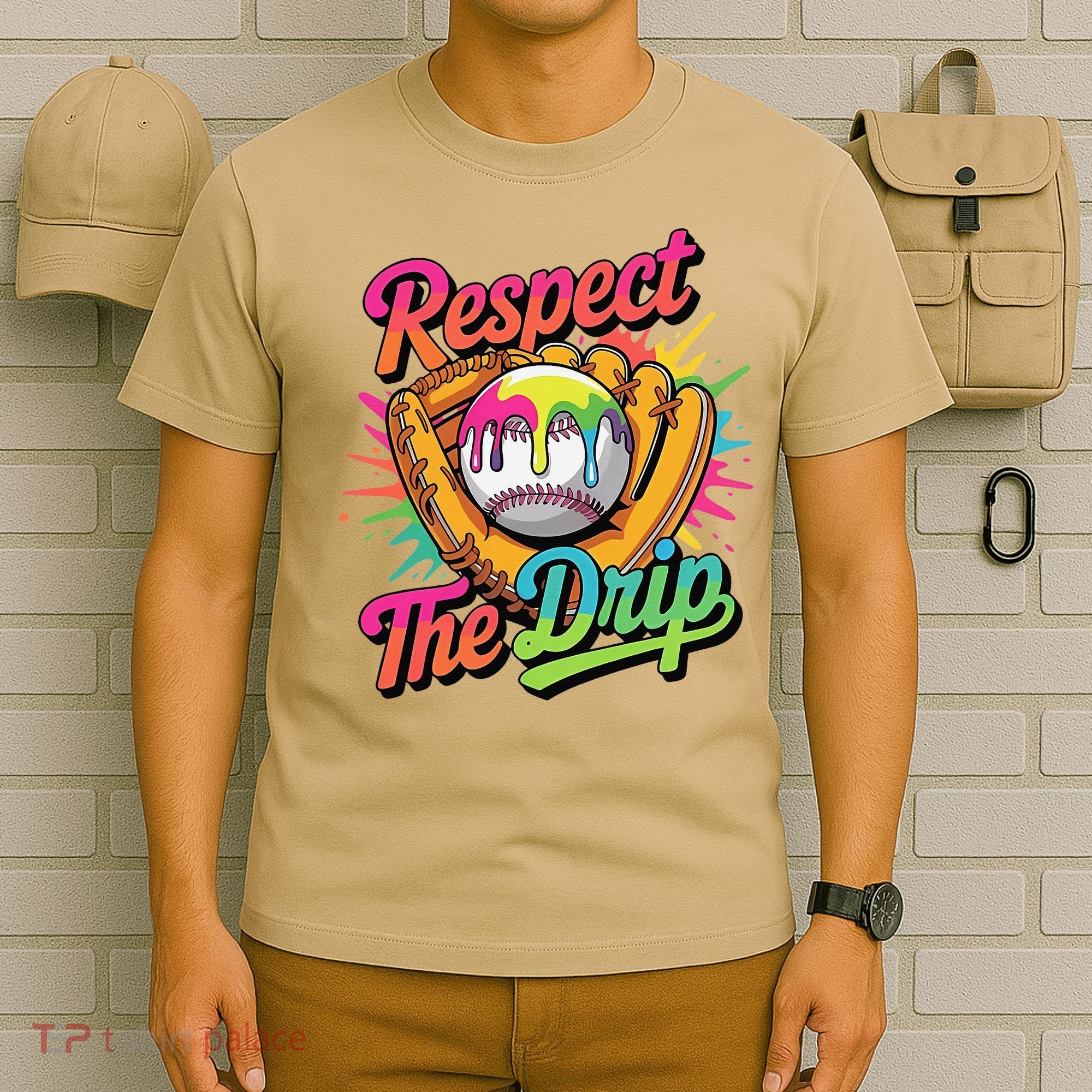 Baseball Drip Home Plate Ice Cream Respect The Drip T-Shirt
