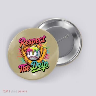 Baseball Drip Home Plate Ice Cream Respect The Drip Button