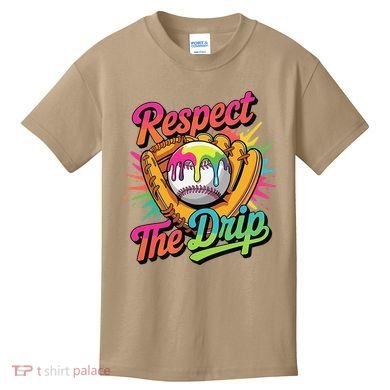 Baseball Drip Home Plate Ice Cream Respect The Drip Kids T-Shirt