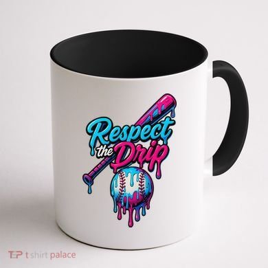 Baseball Drip Home Plate Sports Respect The Drip Coffee Mug back
