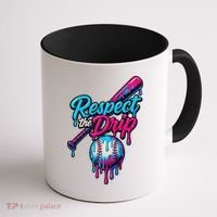 Baseball Drip Home Plate Sports Respect The Drip Coffee Mug thumb 1