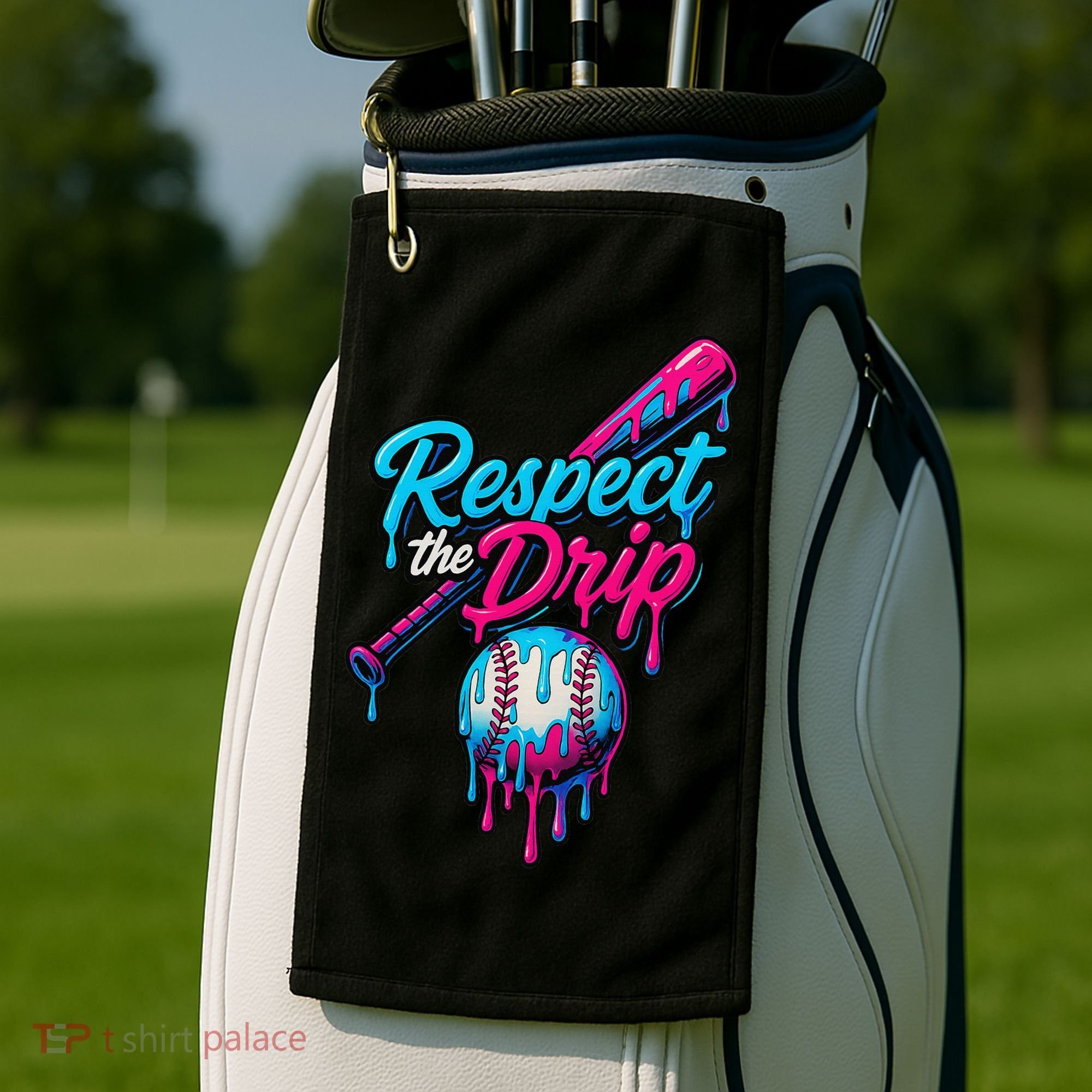 Baseball Drip Home Plate Sports Respect The Drip Golf Towel