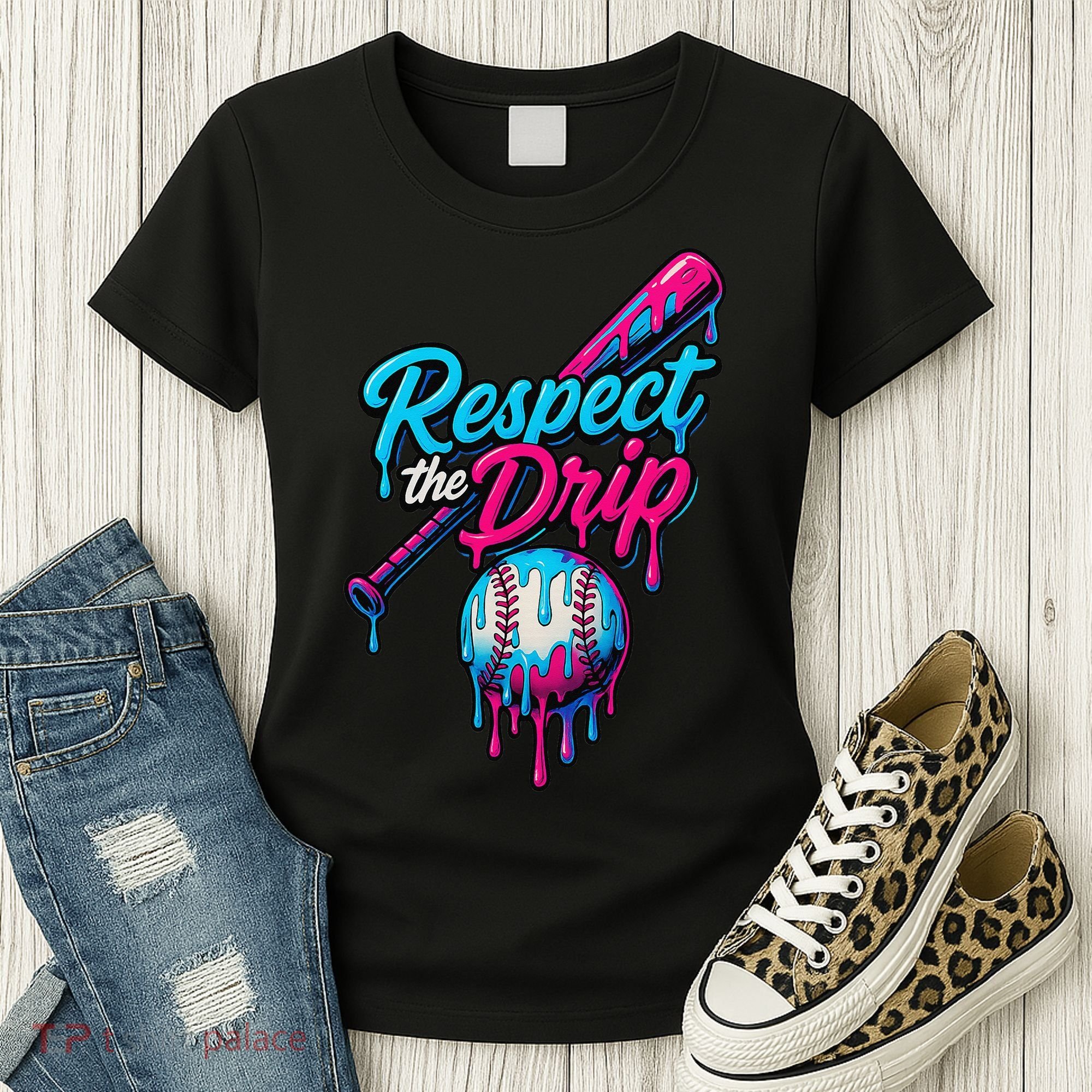 Baseball Drip Home Plate Sports Respect The Drip Women's T-Shirt