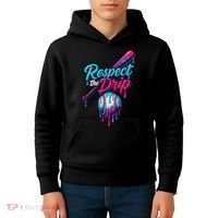 Baseball Drip Home Plate Sports Respect The Drip Kids Hoodie thumb 4