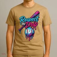 Baseball Drip Home Plate Sports Respect The Drip T-Shirt thumb 3