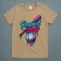 Baseball Drip Home Plate Sports Respect The Drip T-Shirt thumb 5