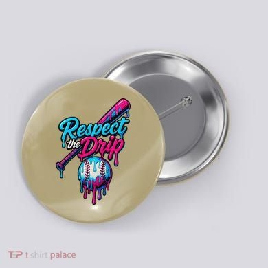 Baseball Drip Home Plate Sports Respect The Drip Button