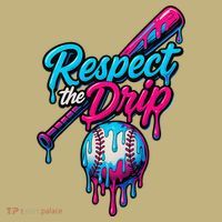 Baseball Drip Home Plate Sports Respect The Drip Kids T-Shirt thumb 2