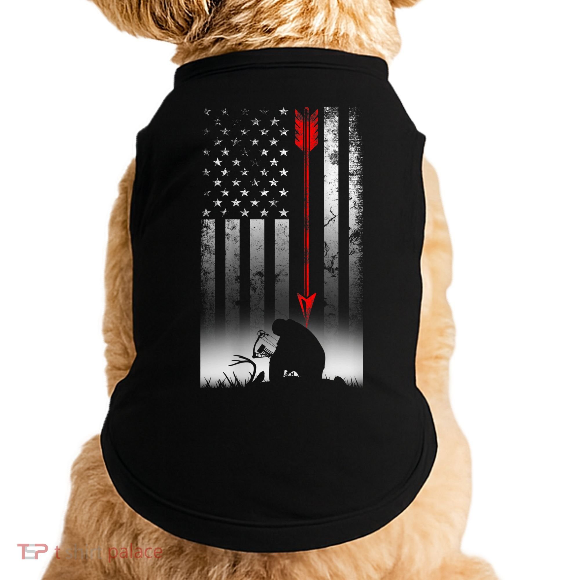 Bow Deer Hunting American Flag For Bow Hunting Doggie Tank