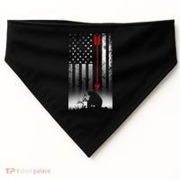 Bow Deer Hunting American Flag For Bow Hunting USA-Made Doggie Bandana thumb 0