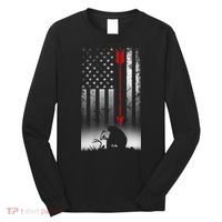 Bow Deer Hunting American Flag For Bow Hunting Long Sleeve Shirt thumb 0