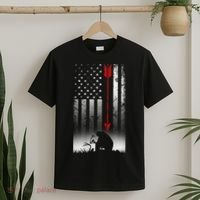 Bow Deer Hunting American Flag For Bow Hunting T-Shirt thumb 2