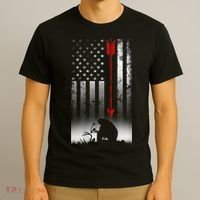 Bow Deer Hunting American Flag For Bow Hunting T-Shirt thumb 3