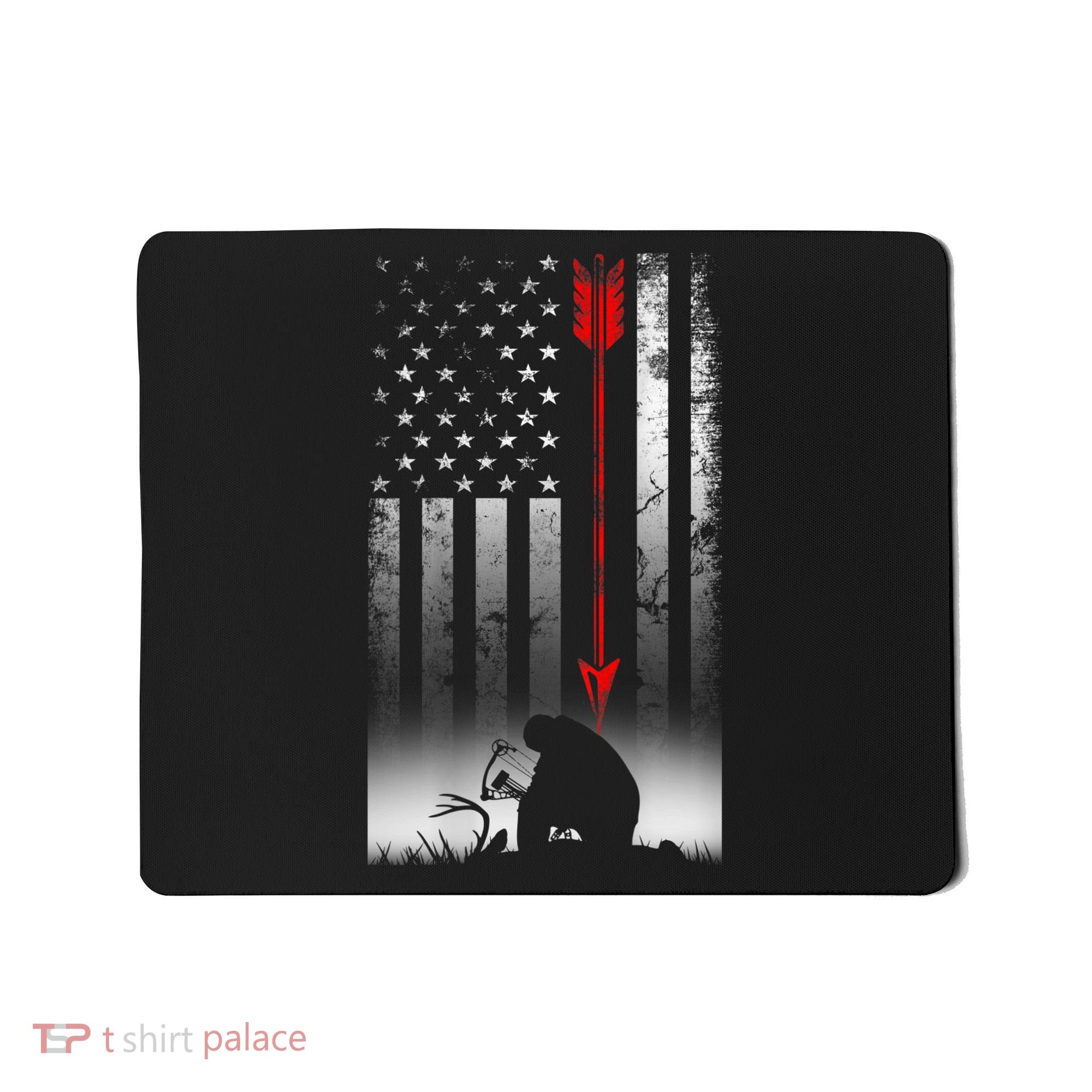Bow Deer Hunting American Flag For Bow Hunting Mousepad