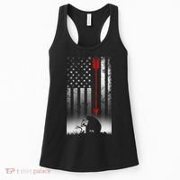 Bow Deer Hunting American Flag For Bow Hunting Women's Tank Top thumb 0