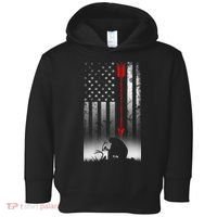 Bow Deer Hunting American Flag For Bow Hunting Toddler Hoodie thumb 0