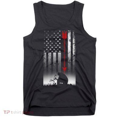 Bow Deer Hunting American Flag For Bow Hunting Tank Top