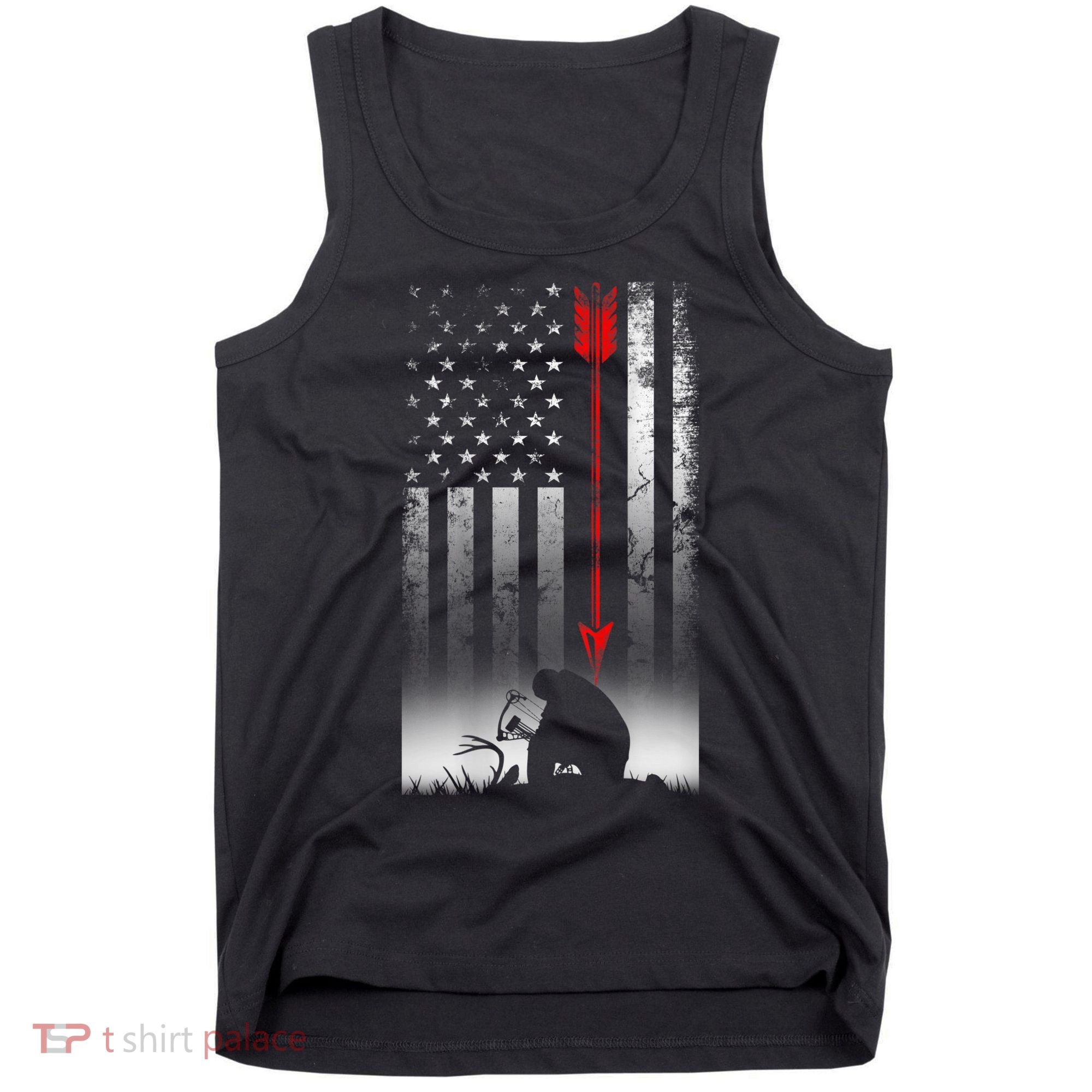 Bow Deer Hunting American Flag For Bow Hunting Tank Top