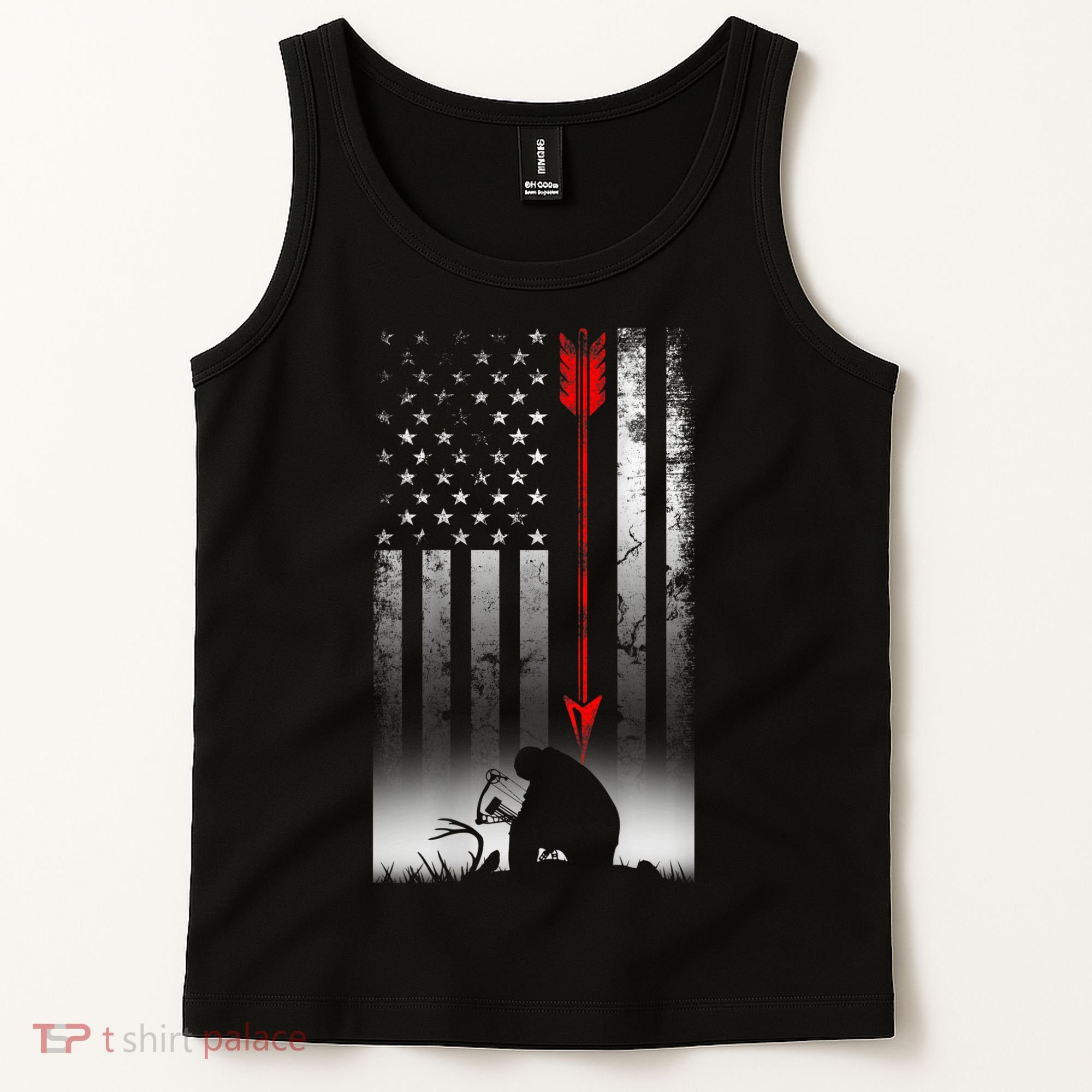 Bow Deer Hunting American Flag For Bow Hunting Tank Top