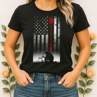 Bow Deer Hunting American Flag For Bow Hunting Women's T-Shirt thumb 2