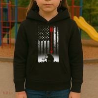 Bow Deer Hunting American Flag For Bow Hunting Kids Hoodie thumb 3