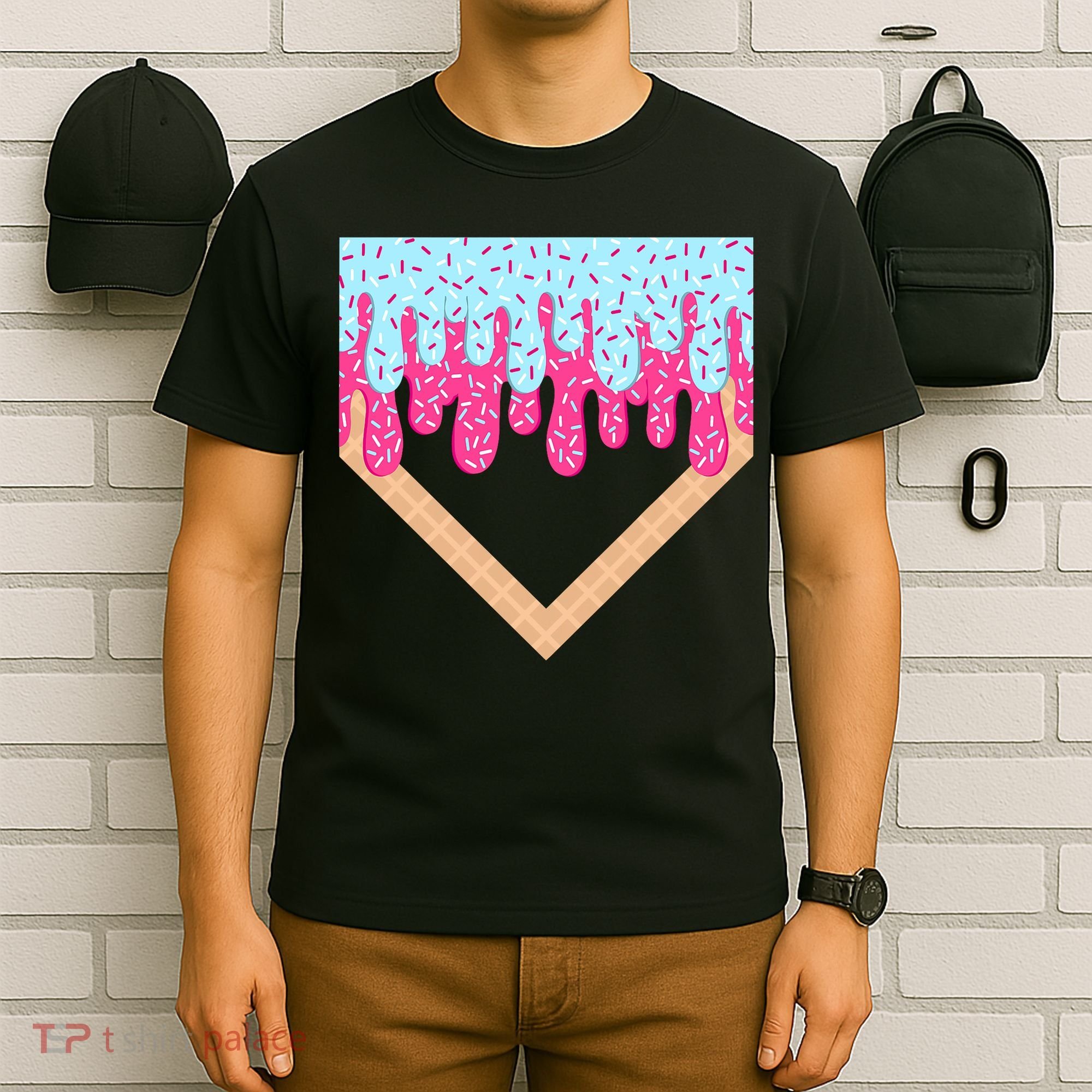 Baseball Drip Home Plate Ice Cream Sport Players & Fans T-Shirt