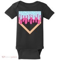Baseball Drip Home Plate Ice Cream Sport Players & Fans Baby Bodysuit thumb 0