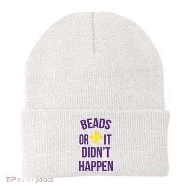 Beads Or It DidnT Happen Mardi Gras Beanie