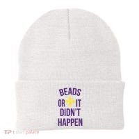 Beads Or It DidnT Happen Mardi Gras Beanie thumb 0