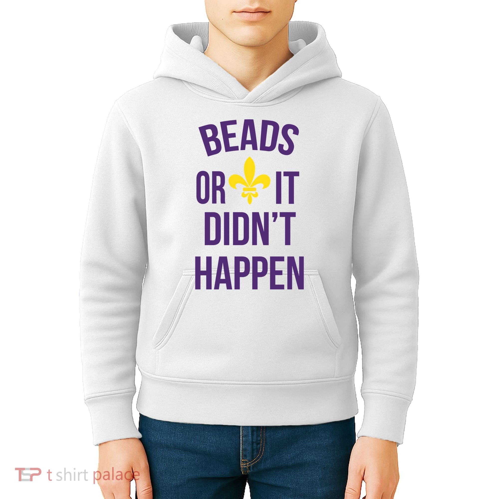 Beads Or It DidnT Happen Mardi Gras Kids Hoodie