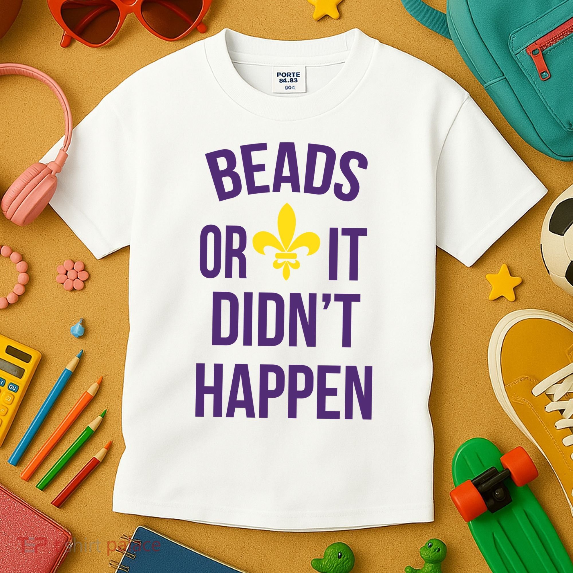 Beads Or It DidnT Happen Mardi Gras Kids T-Shirt