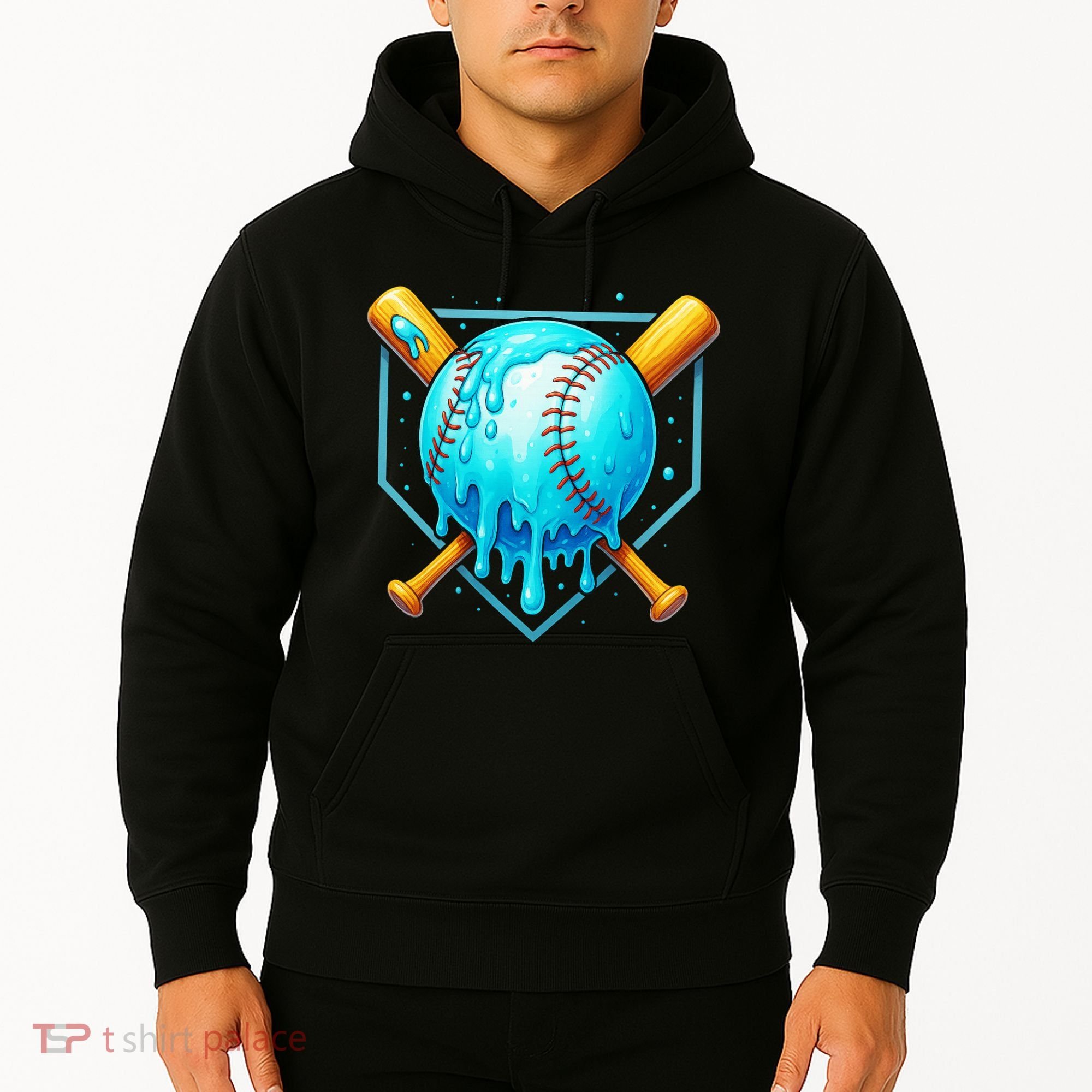 Baseball Drip Home Plate Ice Cream Hoodie