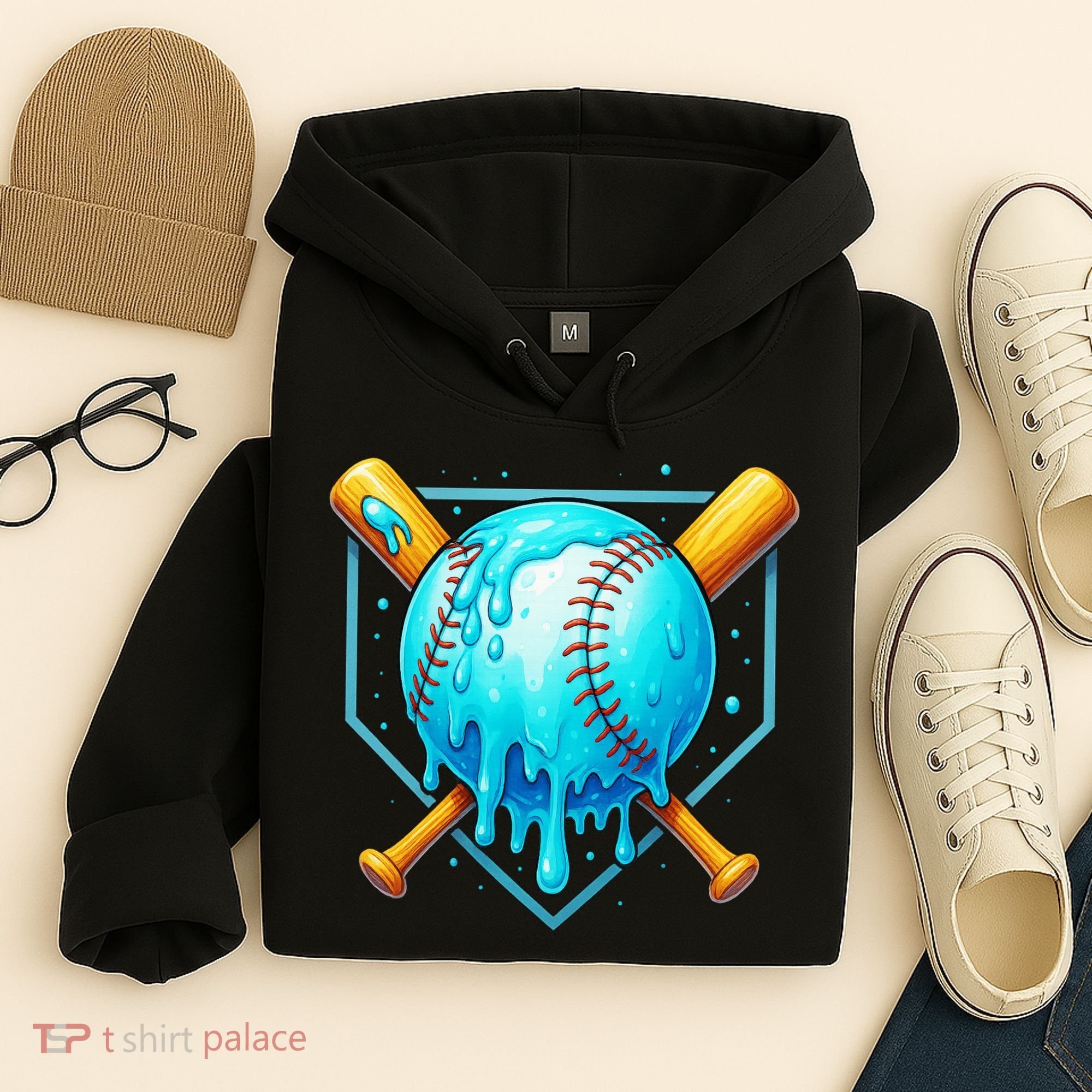 Baseball Drip Home Plate Ice Cream Hoodie