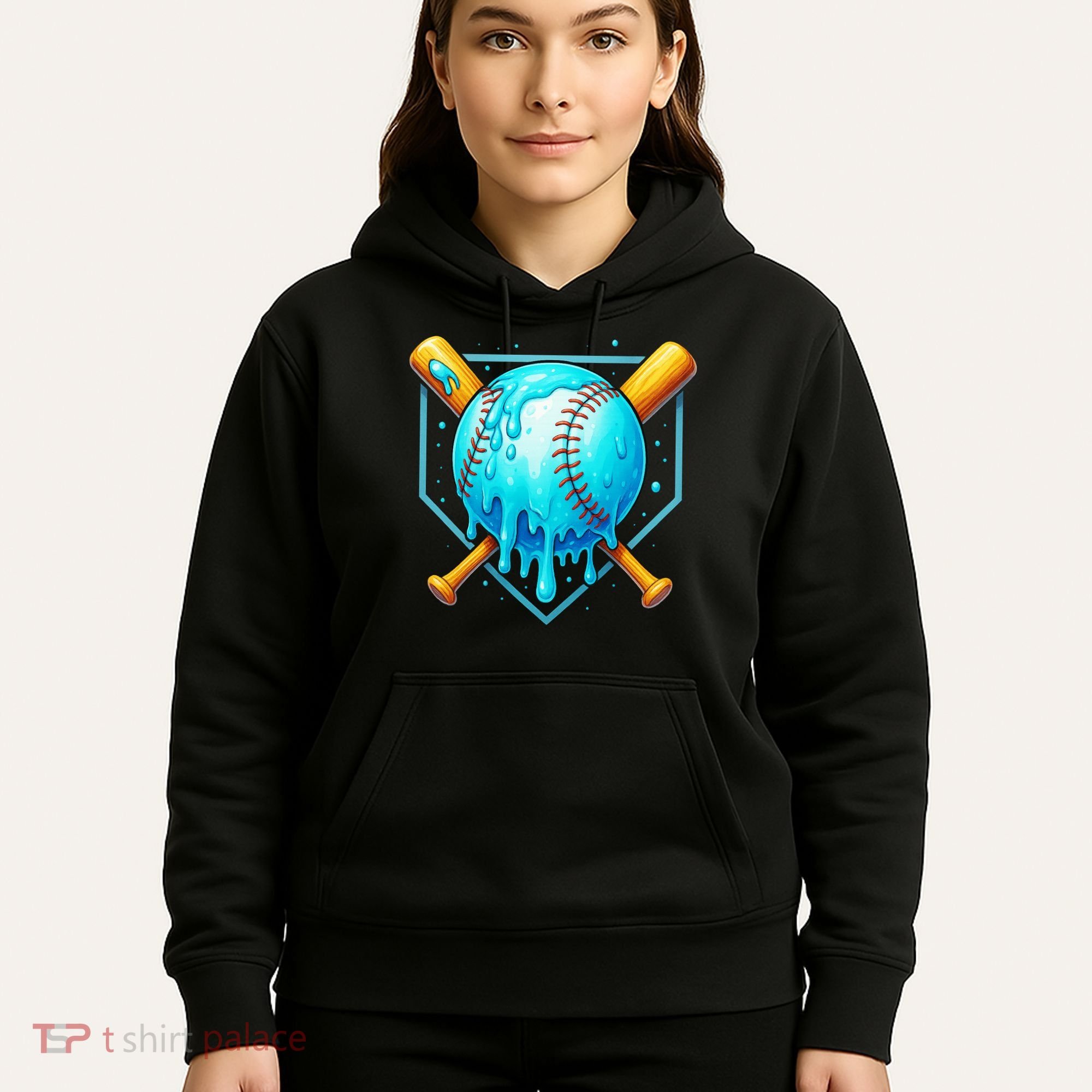 Baseball Drip Home Plate Ice Cream Hoodie